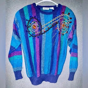 Blue Multi Gems Sweater Marie A Kim ASO The Goldbergs - Wendi McLendon-Covey